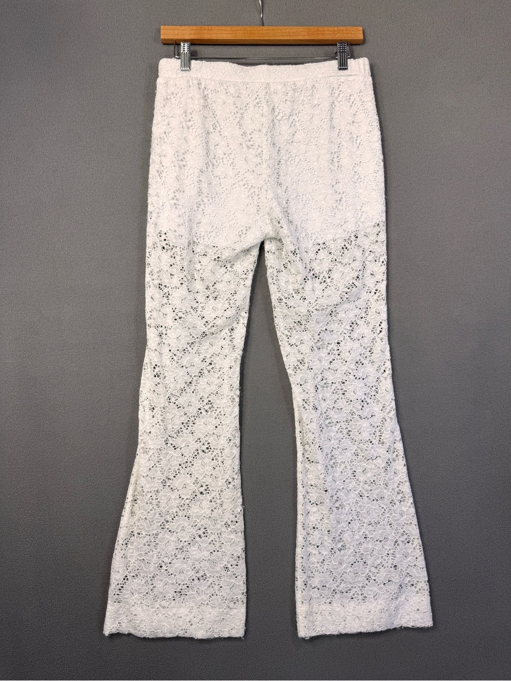 Vintage y2K Cache White Lace Flare Sheer Pants, Small - Picture 5 of 13